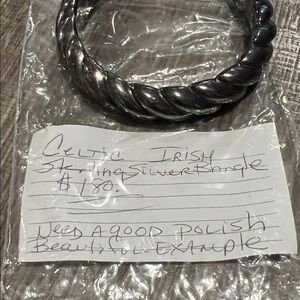 Silver Celtic Bangle